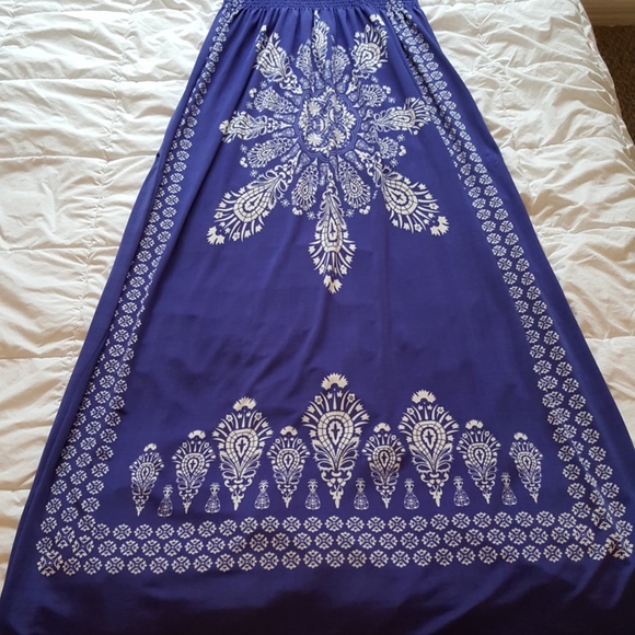 S Blue Floral Maxi Sundress - Picture 3 of 5